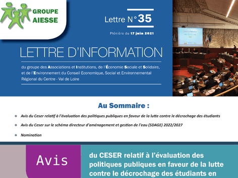 La lettre N°35 du Groupe AIESSE du Ceser