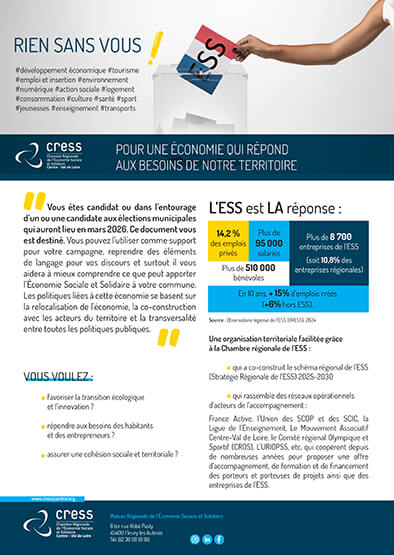 Municipales 2026 : découvrez notre plaidoyer pour l’ESS !