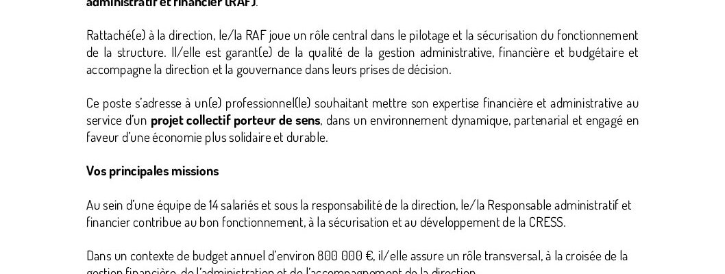 Offre de poste RAF